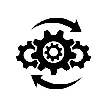 Operations icon in flat style on white Stock Illustration