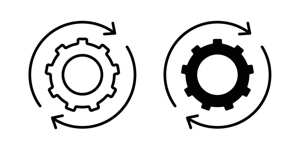 Operations icon symbol  illustration bundle in black colour Stock Illustration