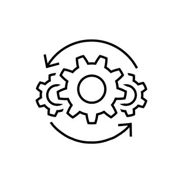 Operations line icon in flat style on white Stock Illustration