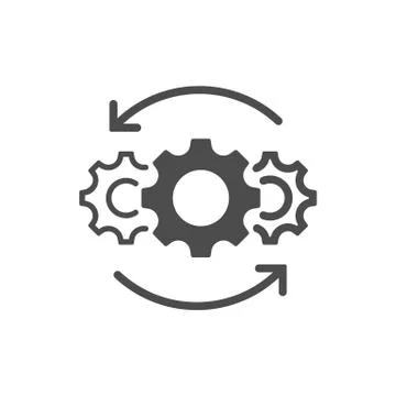 Operations line icon isolated on white background. Vector illustration. Ilustração Stock