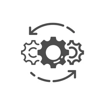 Operations line icon isolated on white background. Vector illustration. Stock Illustration