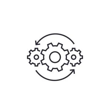 Operations line icon on white Stock Illustration