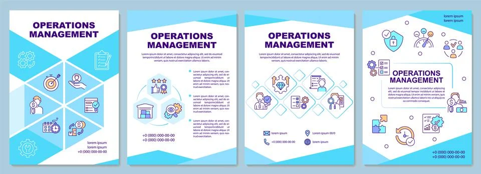 Operations management brochure template 스톡 일러스트