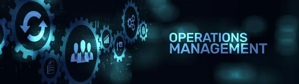 Operations Management Optimizing Processes and Efficiency on a Wide Banner, B Stock Photos