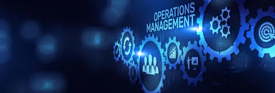 Operations Management Optimizing Processes and Efficiency on a Wide Banner, B Stock Photos