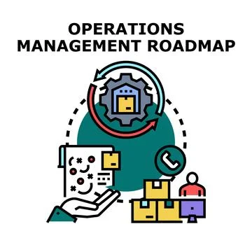 Operations management roadmap planning and logistics process Stock Illustration
