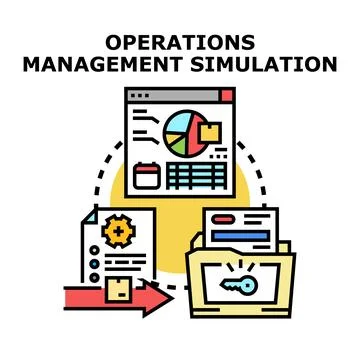 Operations management simulation for business process optimization Stock Illustration