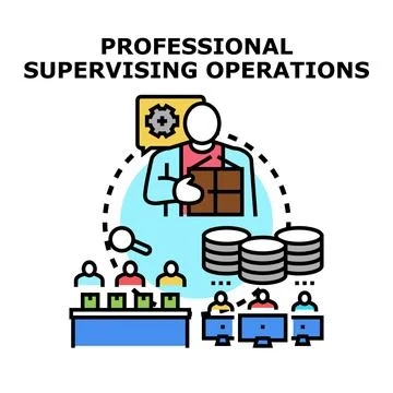 Operations manager overlooking business processes and production Ilustração Stock