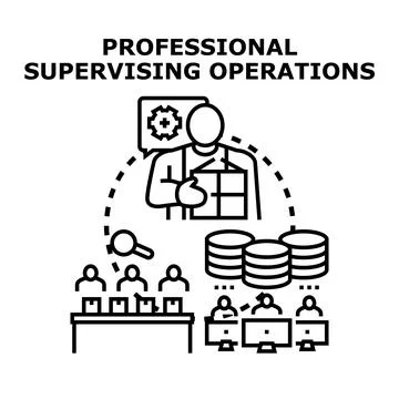 Operations manager overlooking business processes and production Stock-Illustration