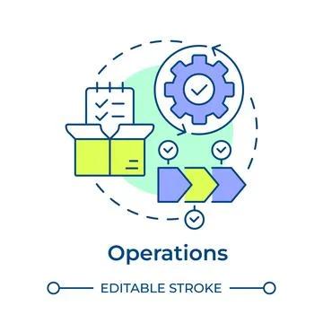Operations multi color concept icon Stock Illustration