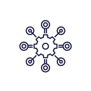 Operations or process icon, line vector Stock Illustration