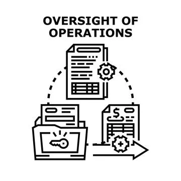 Operations oversight controlling financial reporting process Stock Illustration