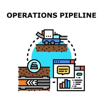 Operations pipeline process management data analysis Stock Illustration