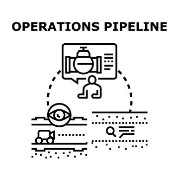 Operations pipeline process management workflow diagram Stock Illustration