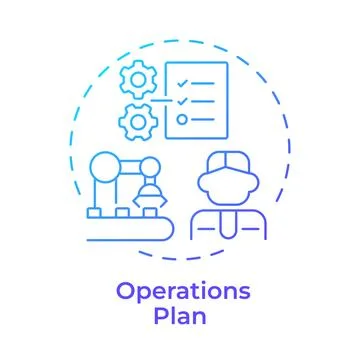 Operations plan blue gradient concept icon Stock Illustration