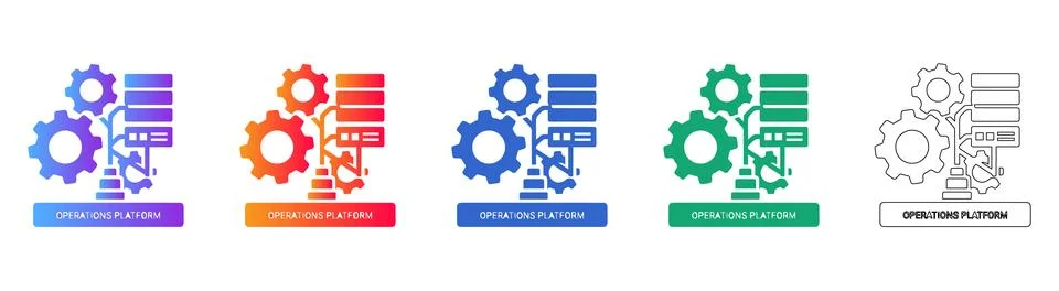 Operations Platform Icon Set イラスト素材