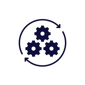 Operations, process icon with gears Stock Illustration