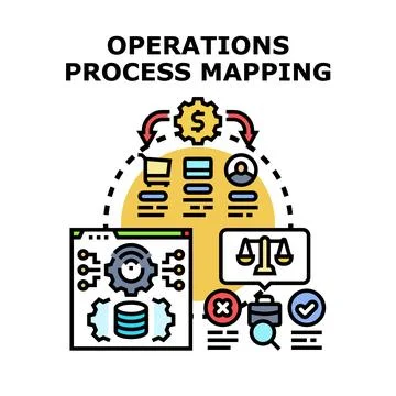 Operations process mapping for business optimization strategy Stock Illustration