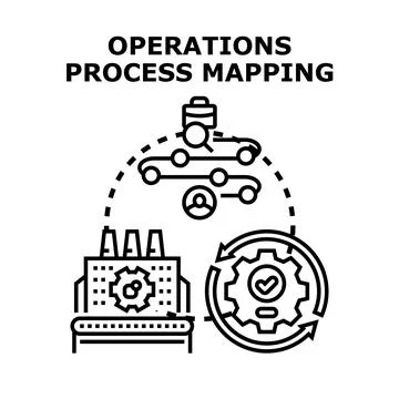 Operations process mapping optimizing business workflow cycle Stock Illustration