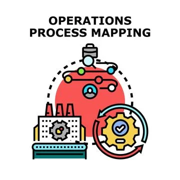 Operations process mapping optimizing business workflow cycle Stock Illustration