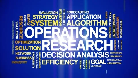 Operations Research animated word cloud,animation tag kinetic typography loop. Stock Footage 314947204
