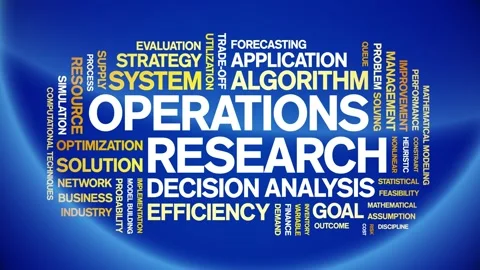 Operations Research animated word cloud,animation tag kinetic typography loop. Stock Footage 314947560