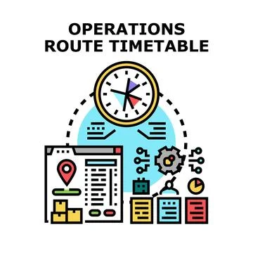 Operations route timetable planning and logistics management Stock-Illustration