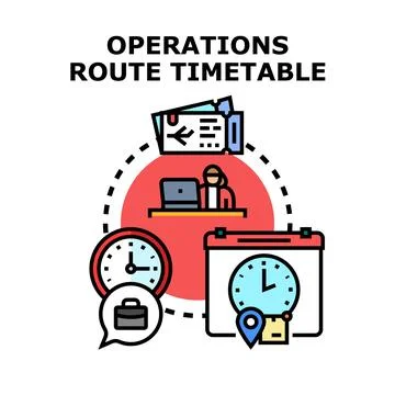 Operations route timetable planning a successful journey Stock Illustration