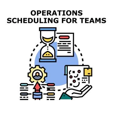 Operations scheduling for teams concept illustration Stock-Illustration