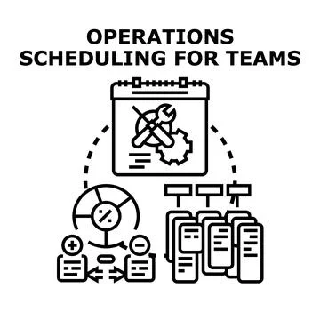 Operations scheduling for teams concept vector Stock Illustration