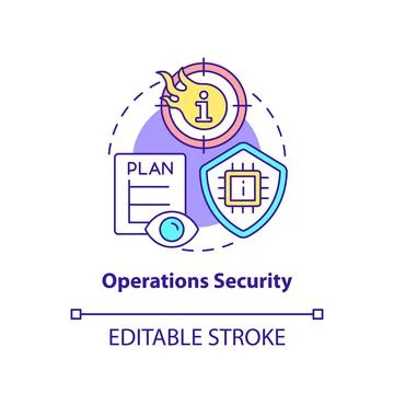 Operations security concept icon Stock Illustration