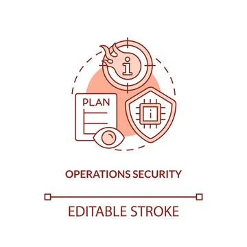 Operations security red concept icon Stock Illustration