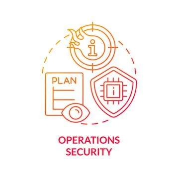 Operations security red gradient concept icon Stock Illustration