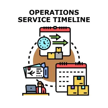 Operations service timeline process planning concept Stock Illustration