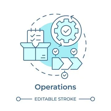 Operations soft blue concept icon Stock Illustration