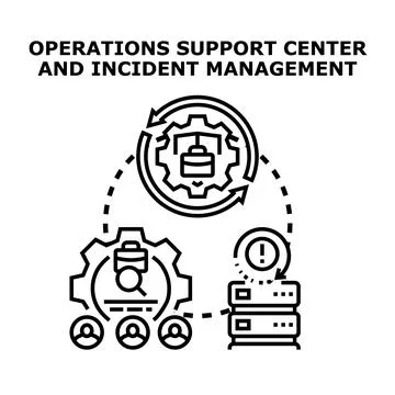 Operations support center and incident management process Stock Illustration