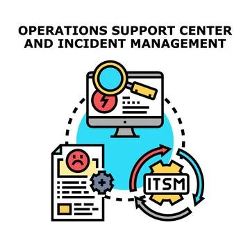 Operations support center and incident management process Stock Illustration