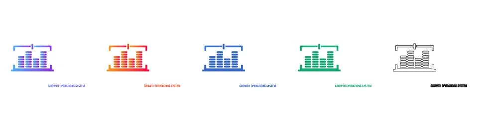 Operations System Data Icon Collection Stock Illustration