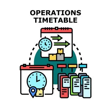 Operations timetable planning and logistics management concept 스톡 일러스트