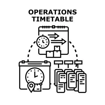 Operations timetable planning and logistics management concept Stock-Illustration