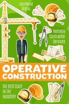 Operative construction, engineer or worker Stock Illustration