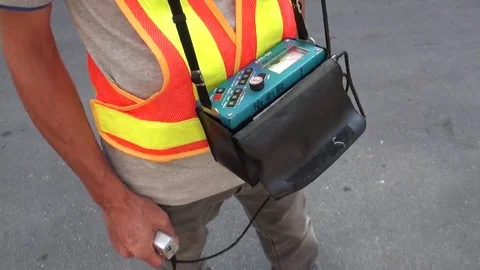 An operator is adjusting the water leak detector Stock Footage 69269985