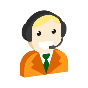 Operator avatar, Customer support symbol. Flat Isometric Icon or Logo. 3D Sty Stock Illustration