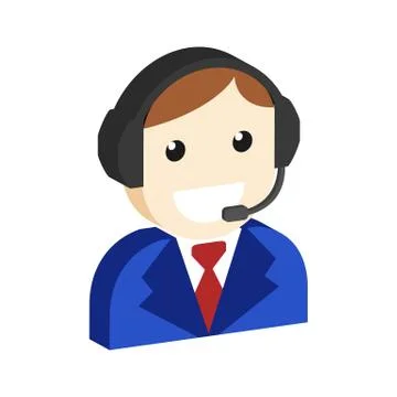 Operator avatar, Customer support symbol. Flat Isometric Icon or Logo. 3D Sty Stock Illustration