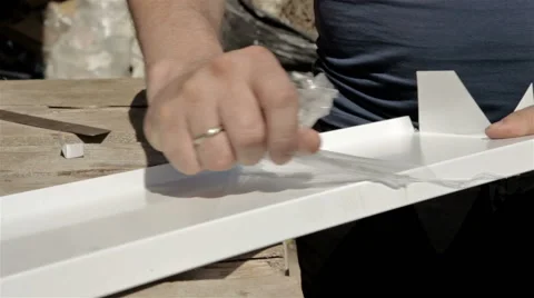 Operator bending metal sheet by sheet bending machine Stock Footage 65291389