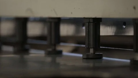 Operator bending metal sheet by sheet bending machine Stock Footage 80202642