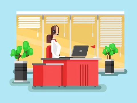 Operator in a call center Stock Illustration