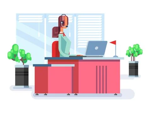 Operator in a call center Stock Illustration