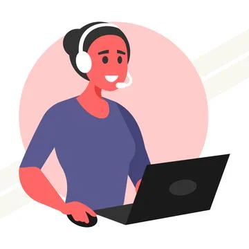 Operator-of-call-center Stock Illustration