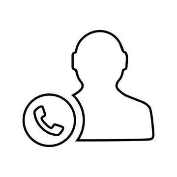 Operator, call, dial, contact line icon. Outline vector. Stock Illustration